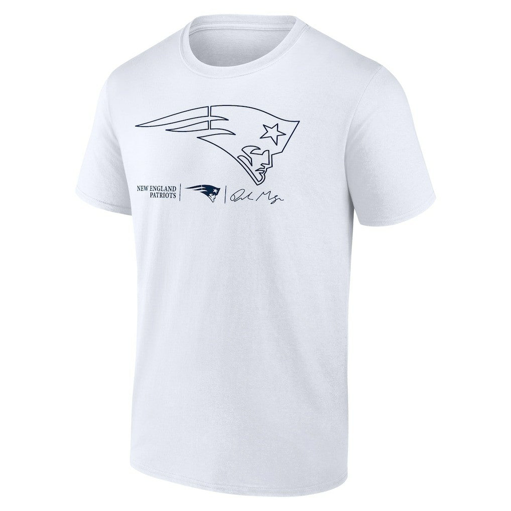 Drake Maye New England Patriots Outline Player T-Shirt White - NFL
