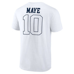 Drake Maye New England Patriots Outline Player T-Shirt White - NFL