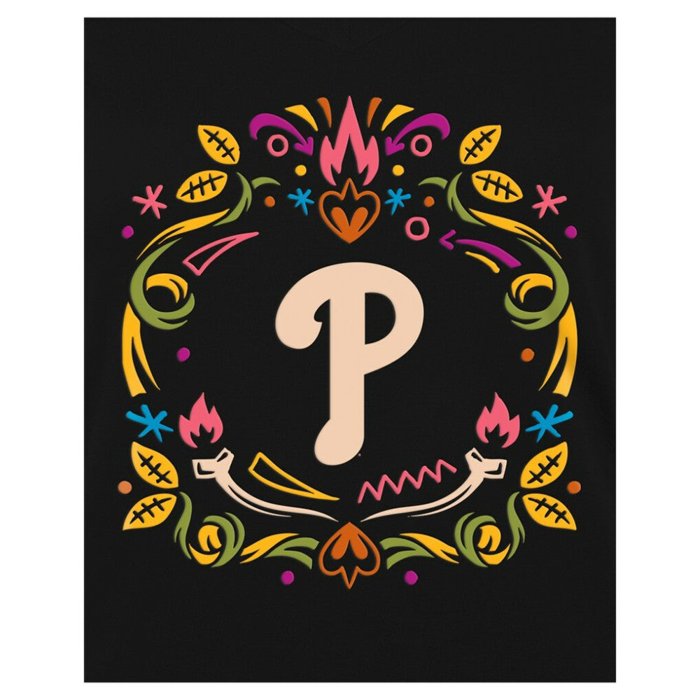 Philadelphia Phillies New Era Women's Día de los Muertos V-Neck T-Shirt Sale