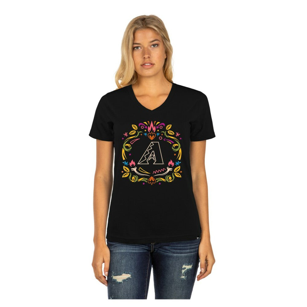 Arizona Diamondbacks New Era Women's Día de los Muertos V-Neck T-Shirt Online