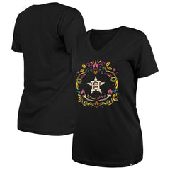 Houston Astros New Era Women's Día de los Muertos V-Neck T-Shirt Online