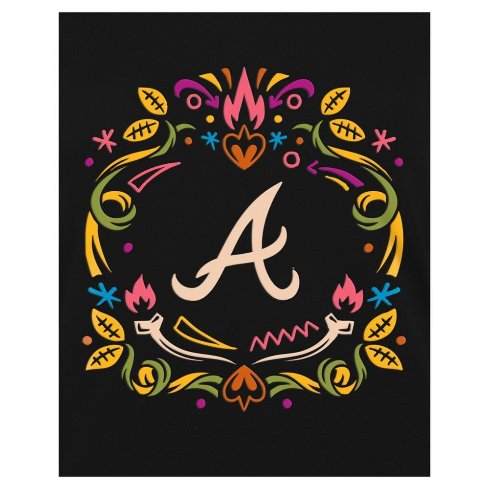Atlanta Braves New Era Women's Día de los Muertos V-Neck T-Shirt discount