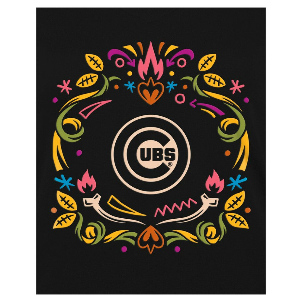 Chicago Cubs New Era Women's Día de los Muertos V-Neck T-Shirt Lifestyle
