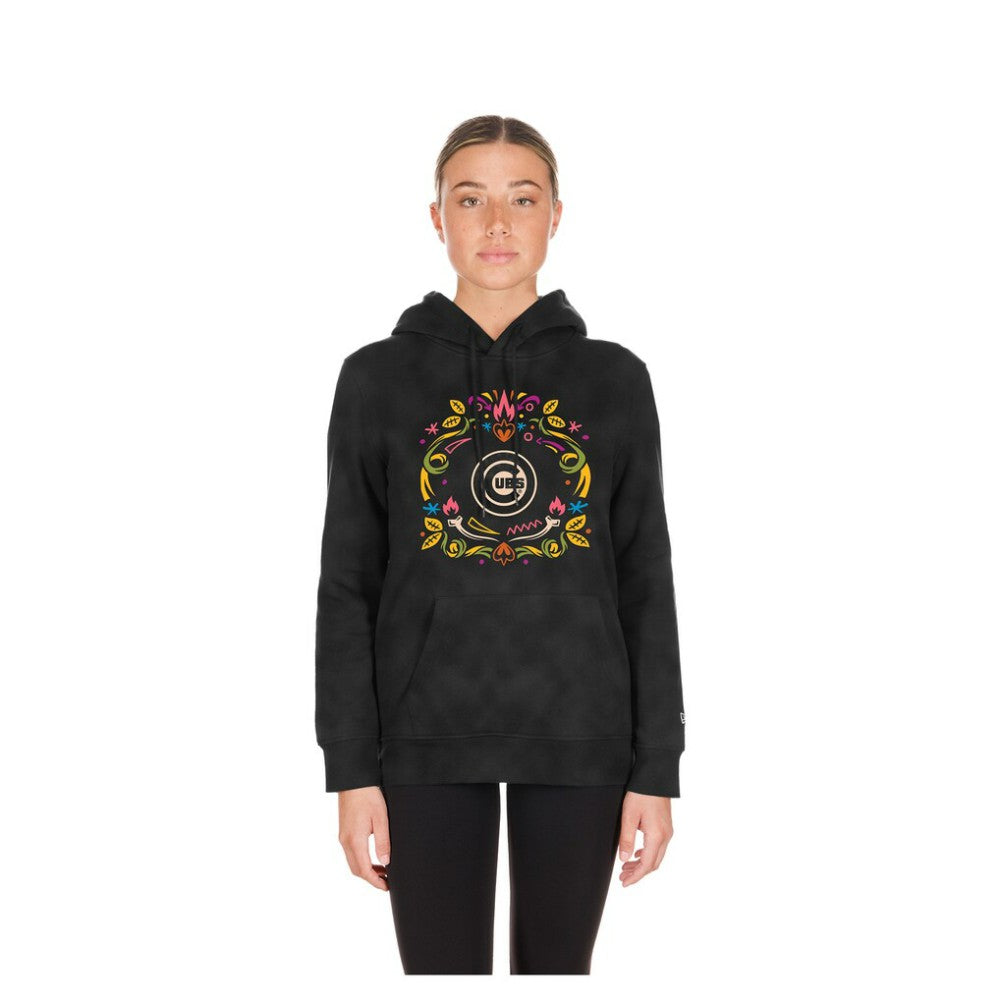 Chicago Cubs New Era Women's Día de Muertos Mineral Wash Hoodie Sweatshirt for sale