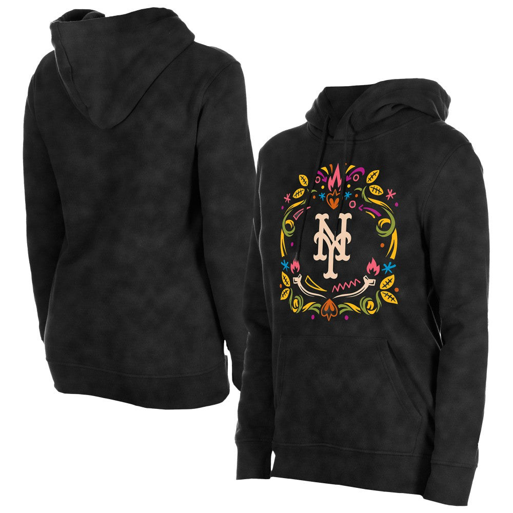 New York Mets New Era Women's Día de Muertos Mineral Wash Hoodie Sweatshirt discount