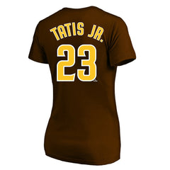 Fernando Tatis Jr. San Diego Padres Profile Women's Plus Size Name & Number V-Neck T-Shirt Clearance