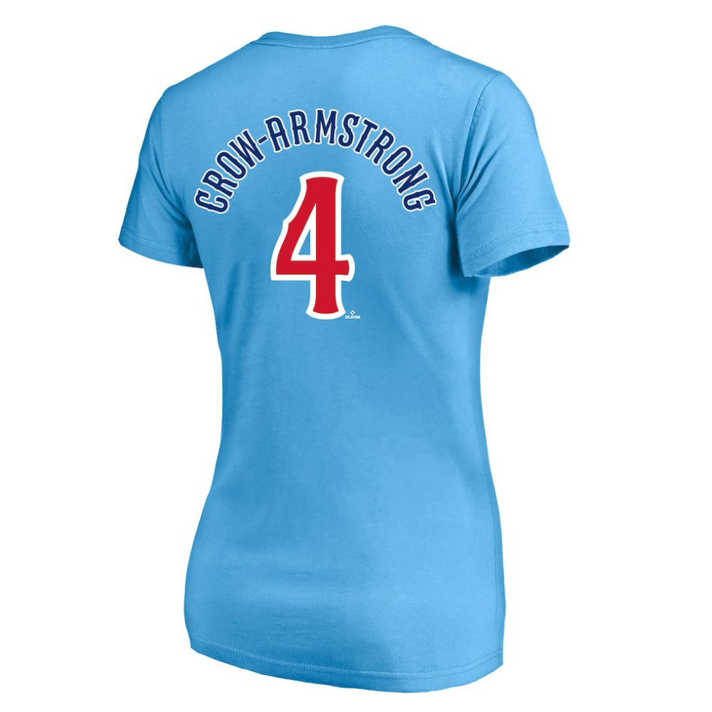 Pete Crow-Armstrong Chicago Cubs Profile Women's Plus Size Name & Number V-Neck T-Shirt Lifestyle