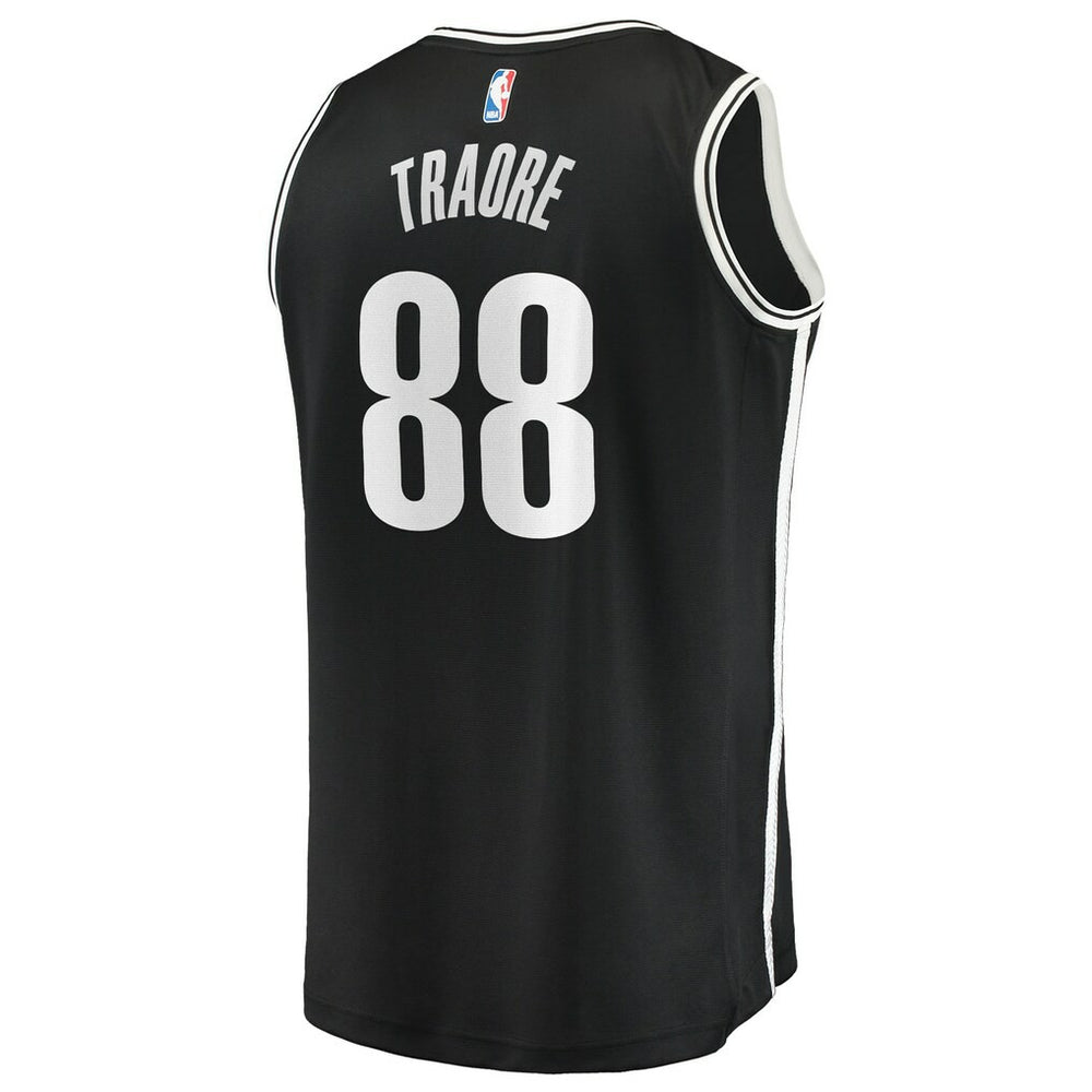 Fanatics - Nolan Traoré Brooklyn Nets Youth Fast Break Replica Jersey - Black - Icon Edition