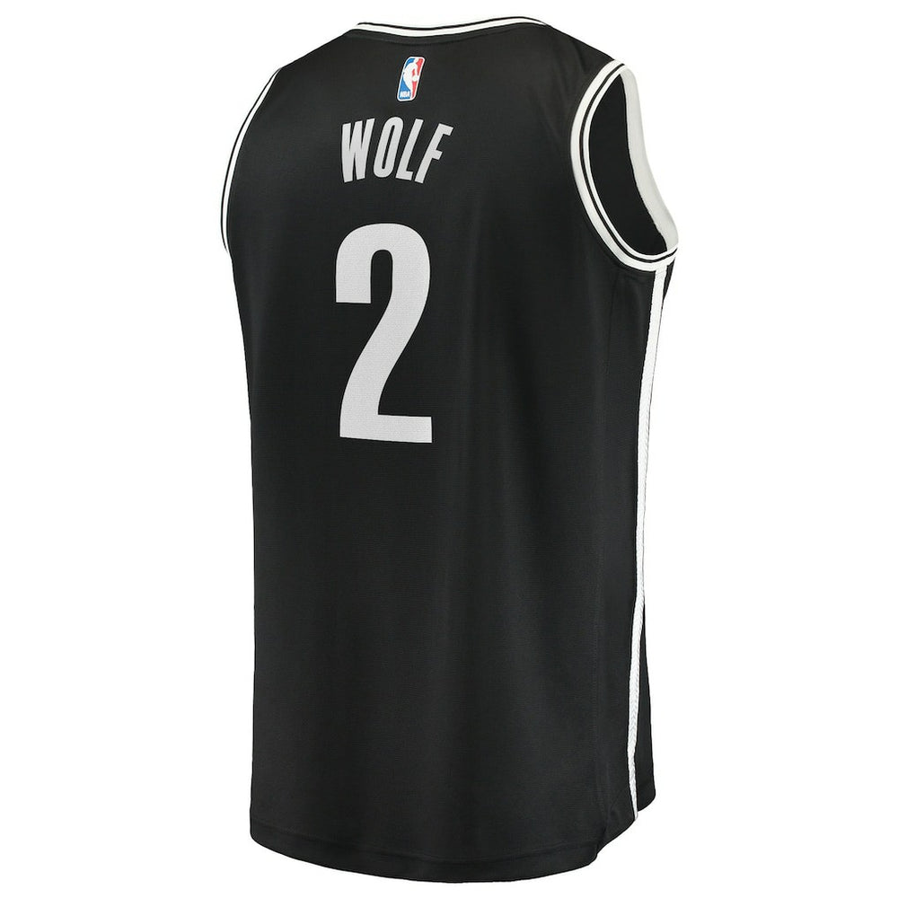 Fanatics - Daniel Wolf Brooklyn Nets Fast Break Replica Jersey - Black - Icon Edition