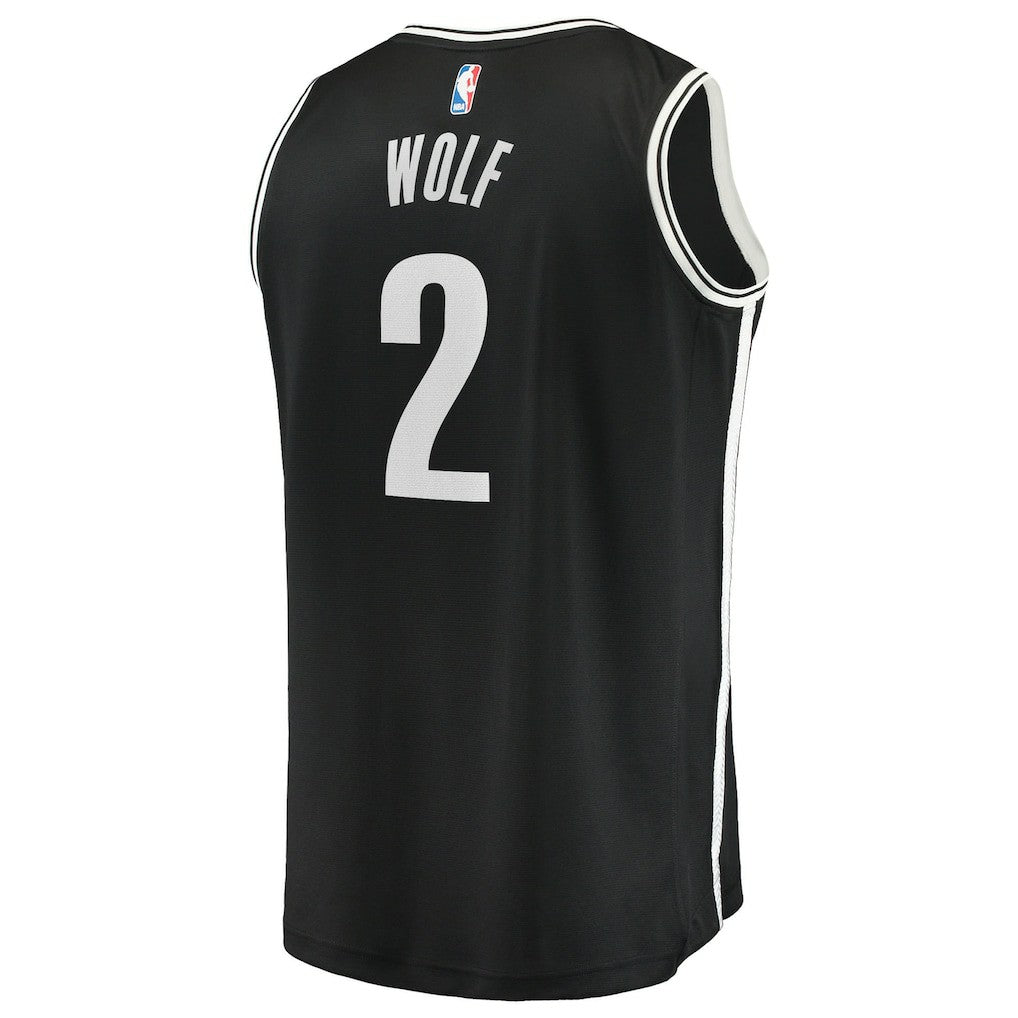 Fanatics - Daniel Wolf Brooklyn Nets Youth Fast Break Replica Jersey - Black - Icon Edition