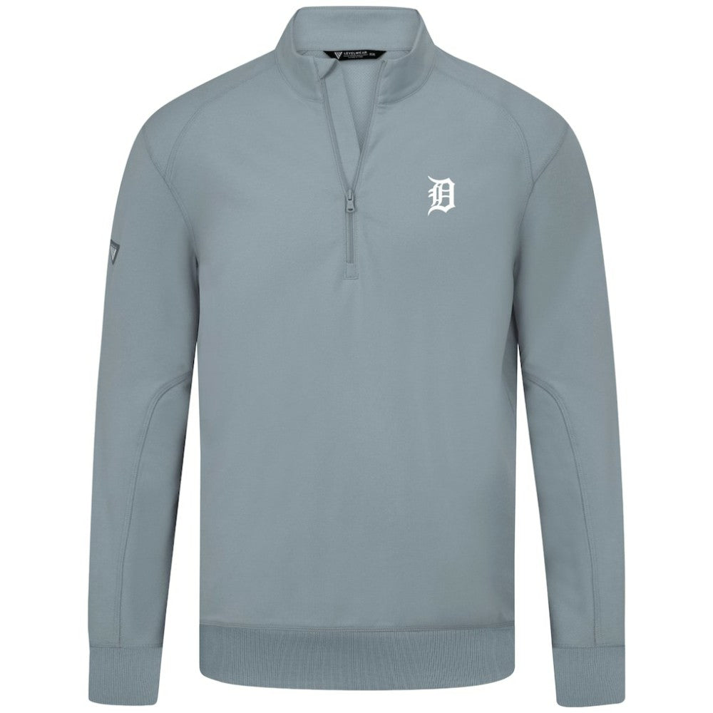 Detroit Tigers Levelwear Upright Insignia Tri-Blend Quarter-Zip Pullover Clearance