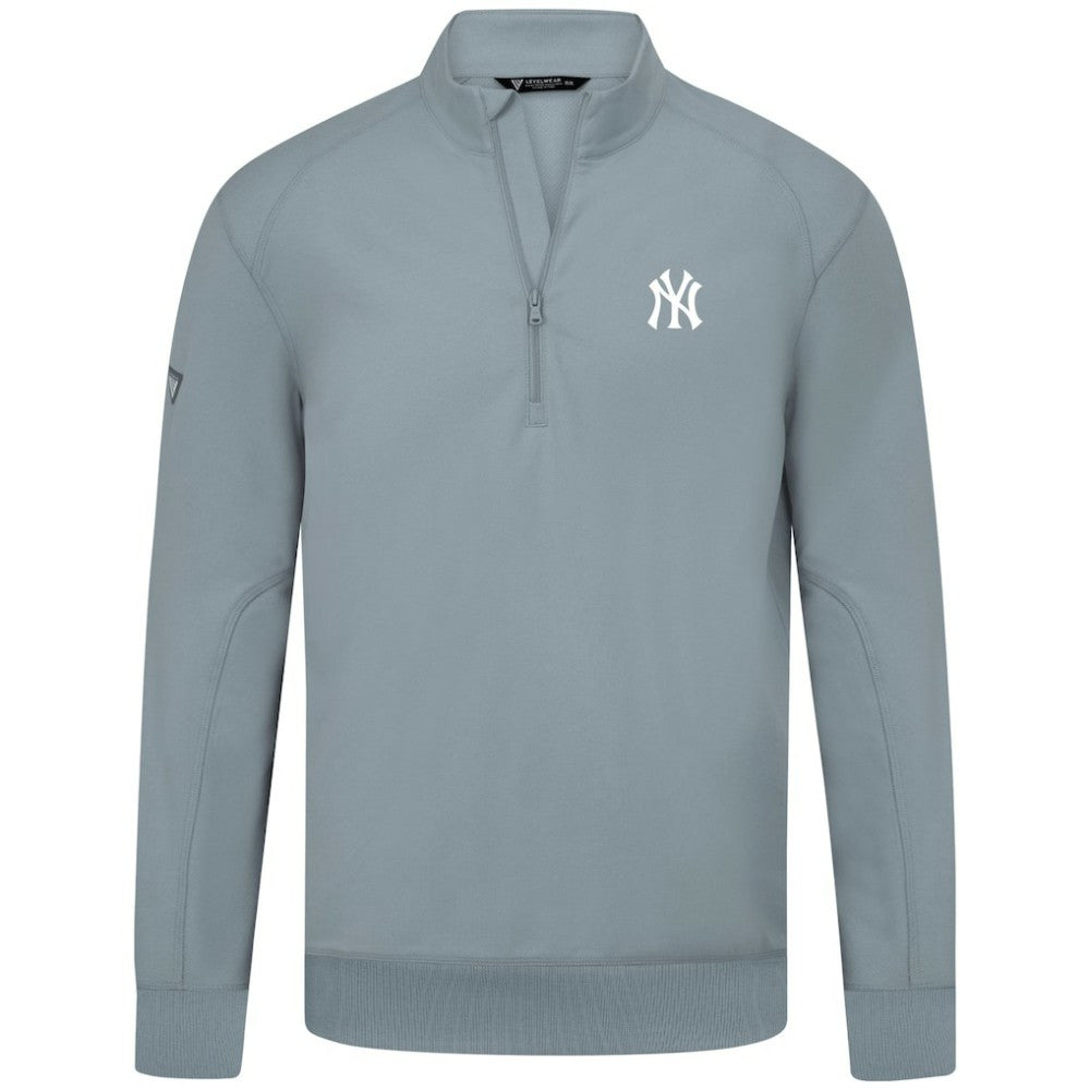 New York Yankees Levelwear Upright Insignia Tri-Blend Quarter-Zip Pullover for sale