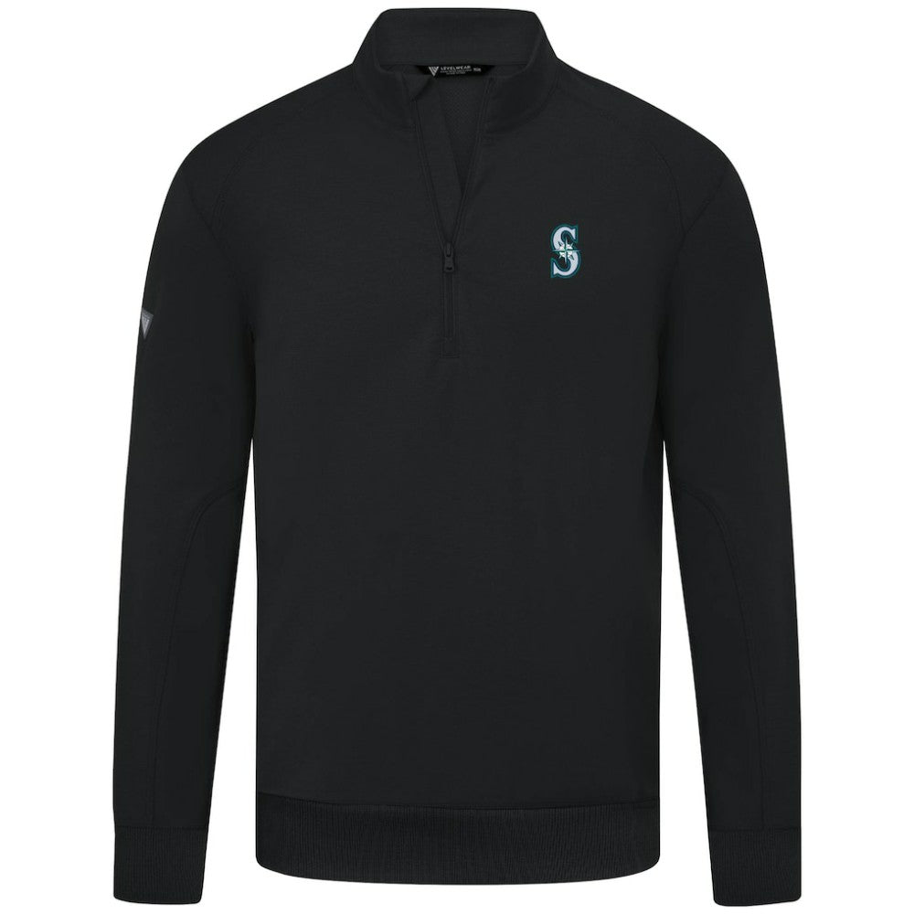 Seattle Mariners Levelwear Upright Insignia Tri-Blend Quarter-Zip Pullover Clearance