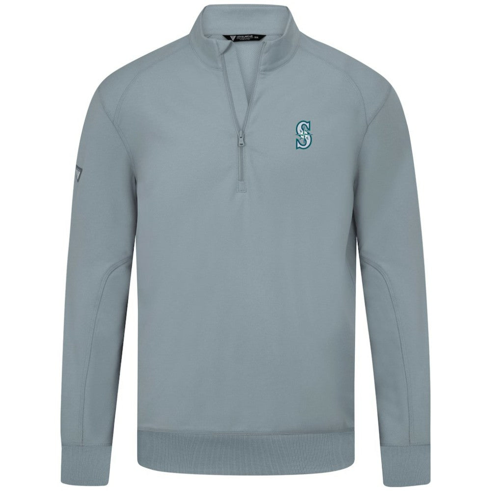 Seattle Mariners Levelwear Upright Insignia Tri-Blend Quarter-Zip Pullover discount