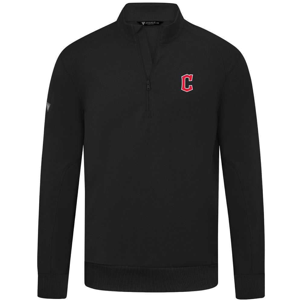 Cleveland Guardians Levelwear Upright Insignia Tri-Blend Quarter-Zip Pullover Clearance