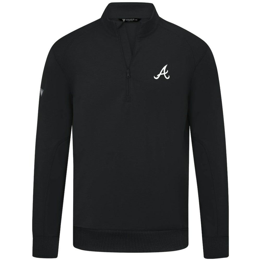 Atlanta Braves Levelwear Upright Insignia Tri-Blend Quarter-Zip Pullover Lifestyle