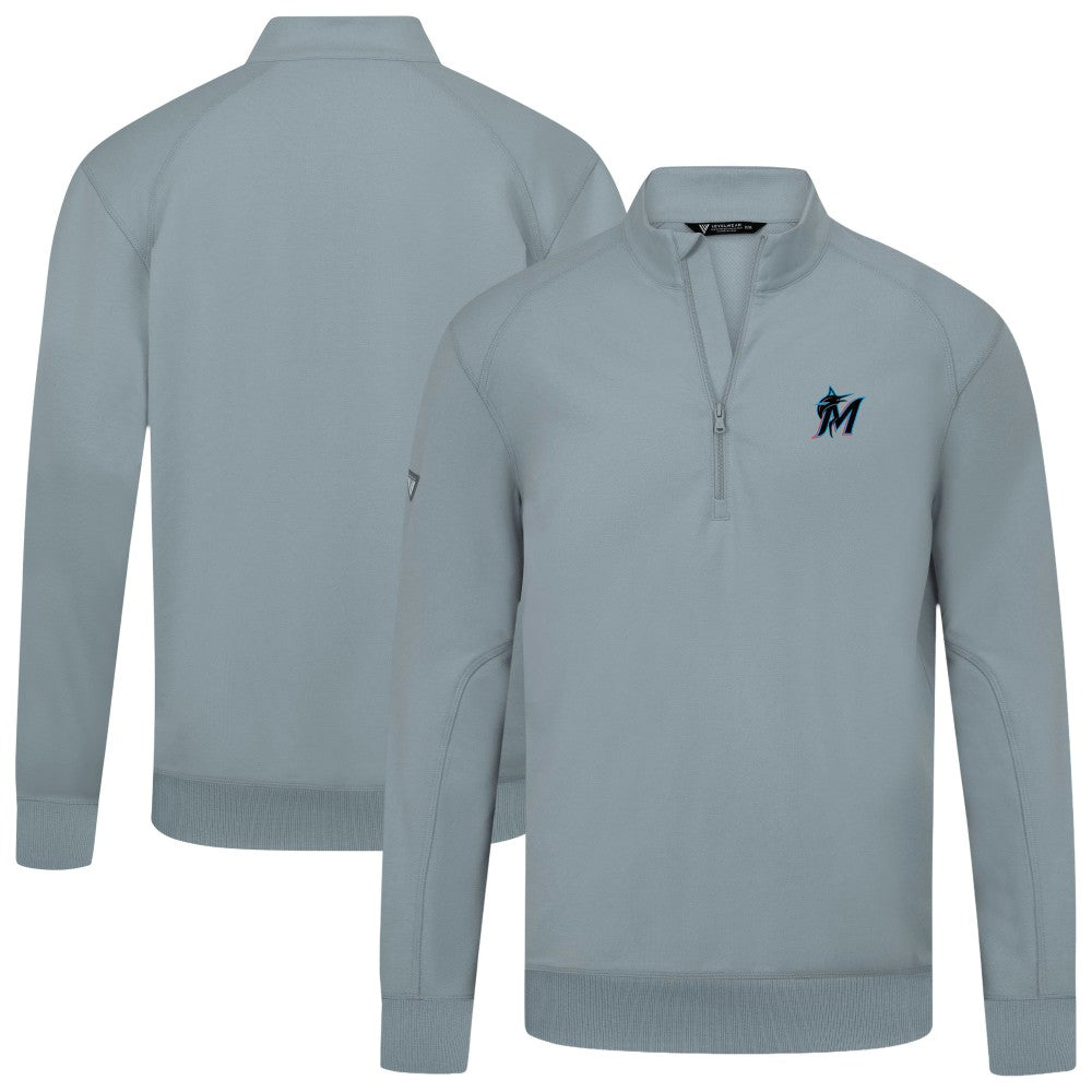 Miami Marlins Levelwear Upright Insignia Tri-Blend Quarter-Zip Pullover Online