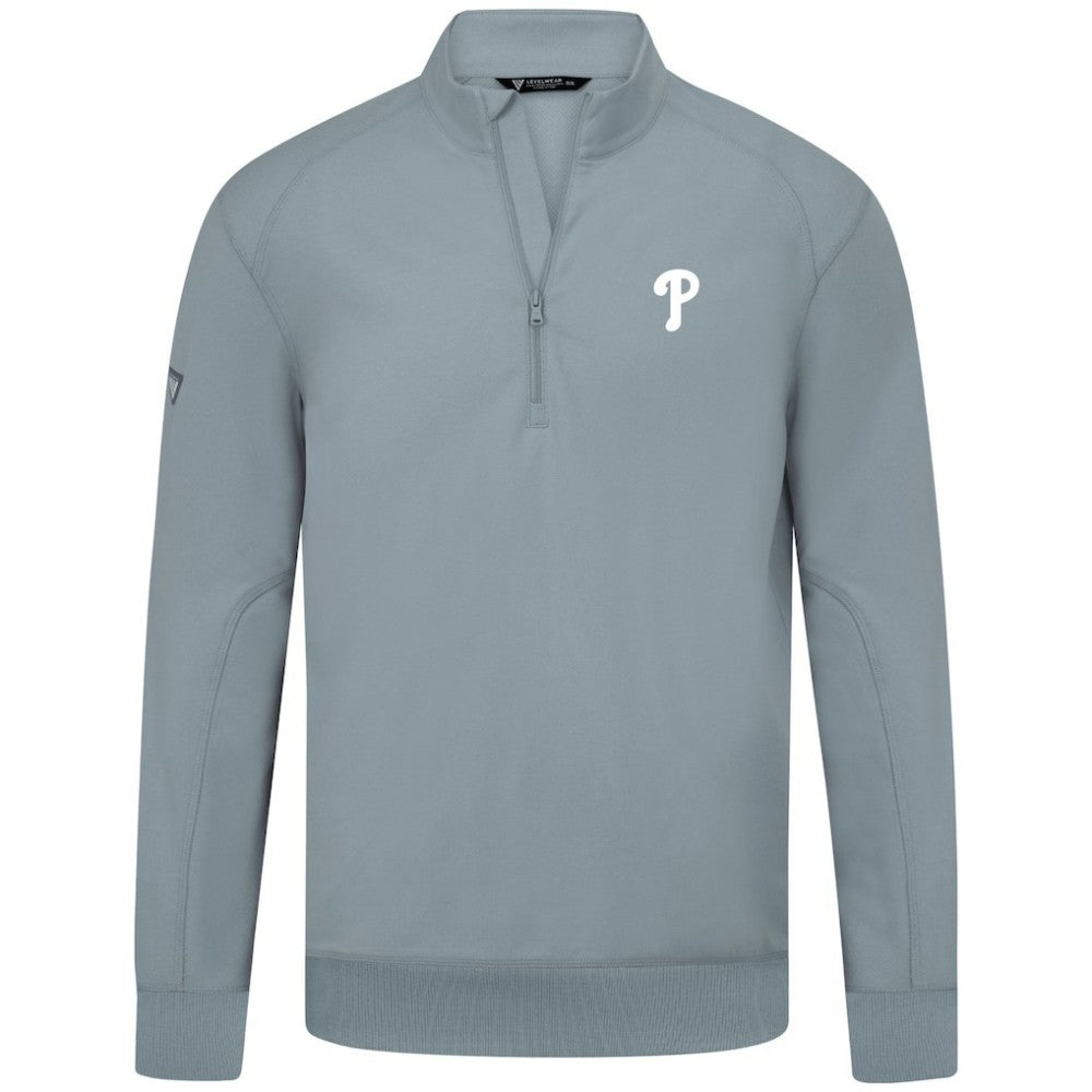 Philadelphia Phillies Levelwear Upright Insignia Tri-Blend Quarter-Zip Pullover Lifestyle