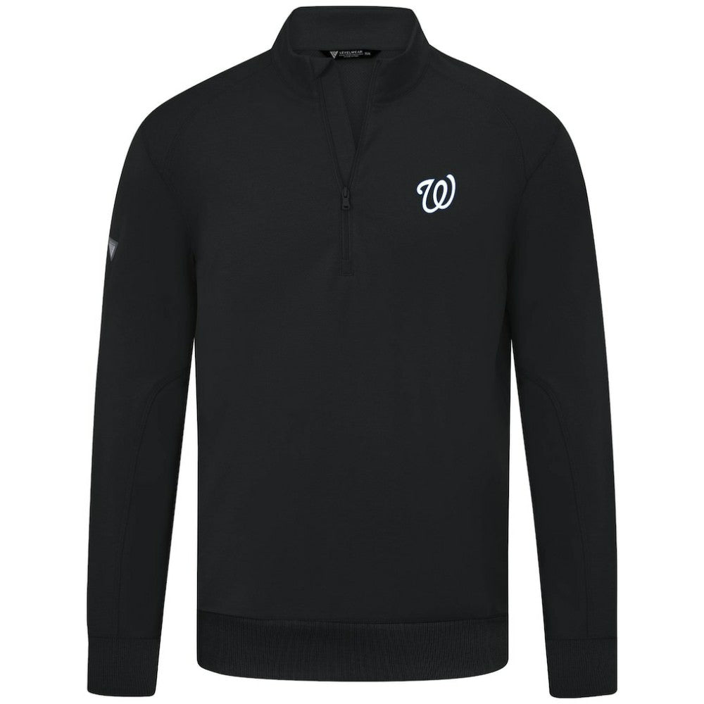 Washington Nationals Levelwear Upright Insignia Tri-Blend Quarter-Zip Pullover Lifestyle