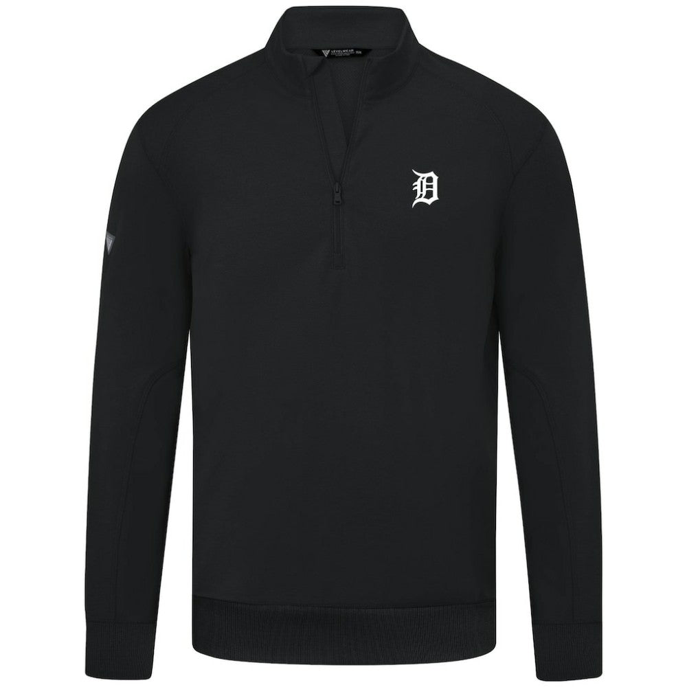 Detroit Tigers Levelwear Upright Insignia Tri-Blend Quarter-Zip Pullover for sale