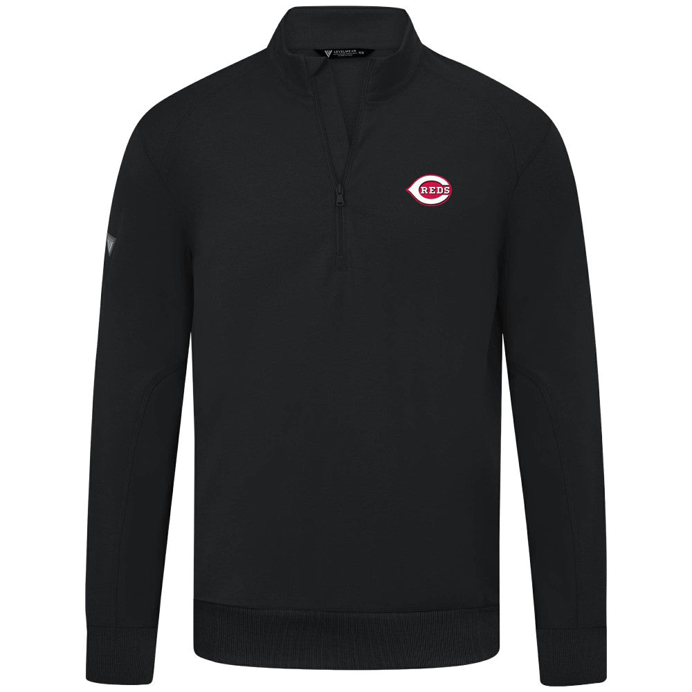 Cincinnati Reds Levelwear Upright Insignia Tri-Blend Quarter-Zip Pullover Clearance