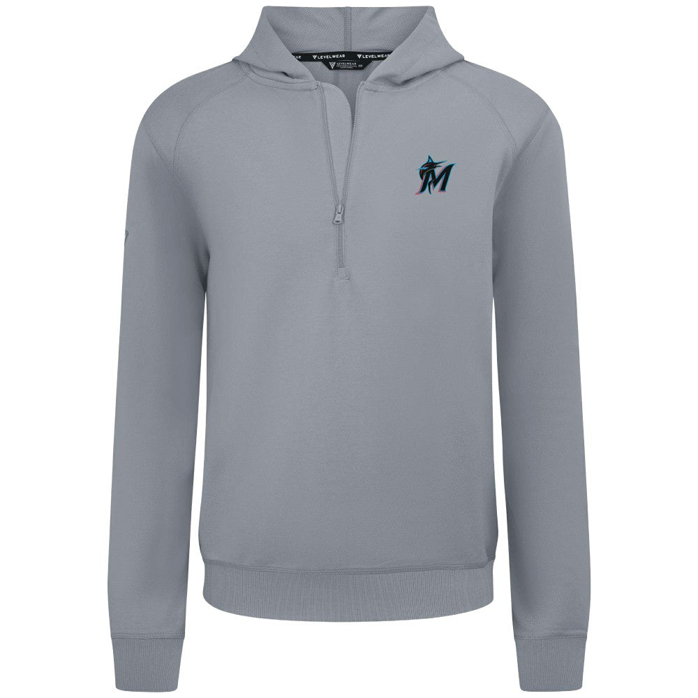 Miami Marlins Levelwear Technic Insignia Quarter-Zip Hoodie for sale