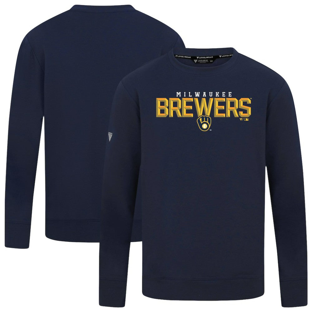 Milwaukee Brewers Levelwear Mandate Carve Tri-Blend Sweatshirt On Sale