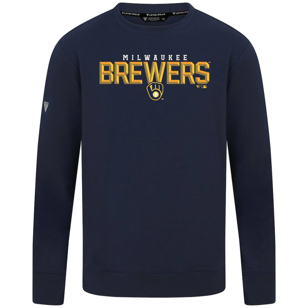 Milwaukee Brewers Levelwear Mandate Carve Tri-Blend Sweatshirt On Sale