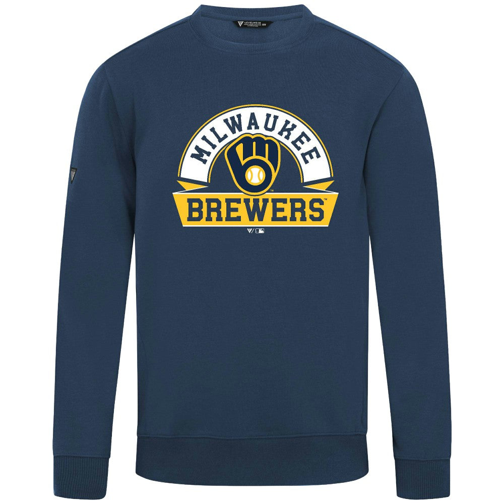 Milwaukee Brewers Levelwear Zane Banner Arch Sweatshirt Clearance