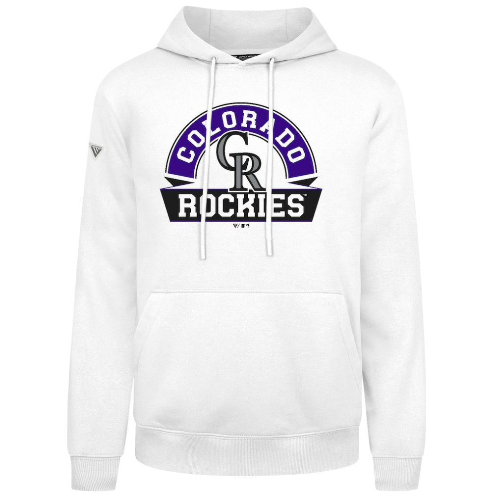 Colorado Rockies Levelwear Podium Banner Arch Hoodie Lifestyle