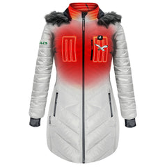 Philadelphia Eagles ActionHeat Women's 5V Battery Heated Long Puffer Full-Zip Hoodie Jacket White - NFL