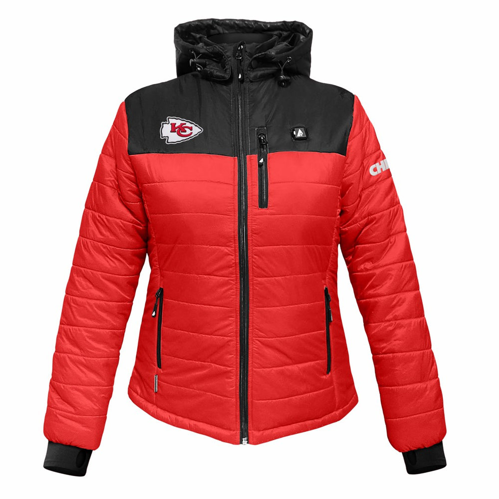 Kansas City Chiefs ActionHeat Women's 5V Battery Heated Insulated Puffer Full-Zip Jacket Red/Black - NFL