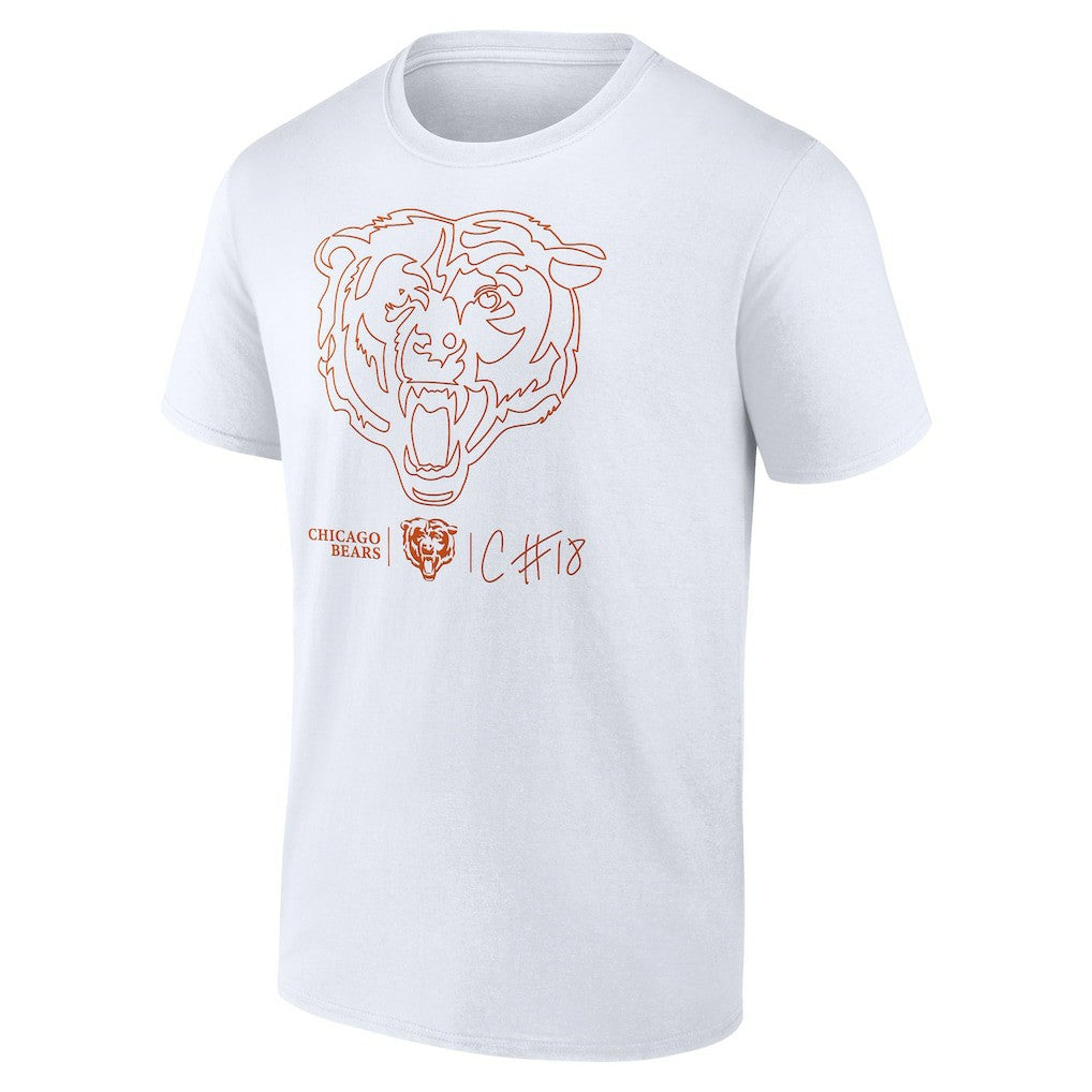 Caleb Williams Chicago Bears Outline Player T-Shirt White - NFL