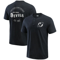 New Jersey Devils - Darius Rucker Collection by Fanatics Fanatics Fest Washed Henley T-Shirt Black