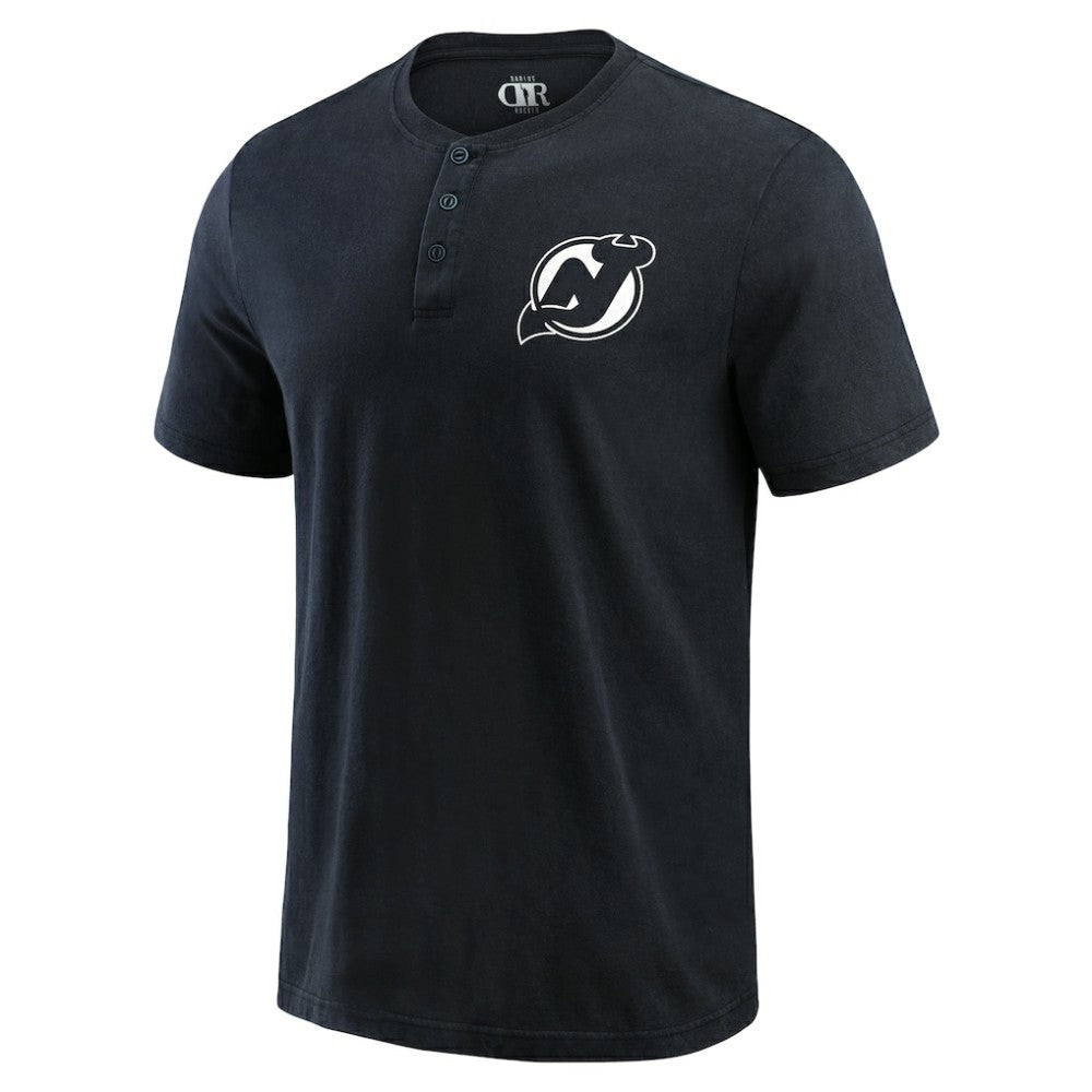New Jersey Devils - Darius Rucker Collection by Fanatics Fanatics Fest Washed Henley T-Shirt Black