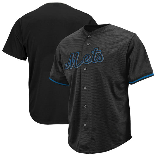 New York Mets Profile Big & Tall Pop Fashion Jersey - Black | MLB Jerseys