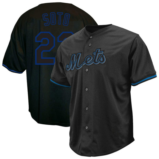 Juan Soto New York Mets Profile Big & Tall Pop Fashion Jersey - Black | MLB Jerseys