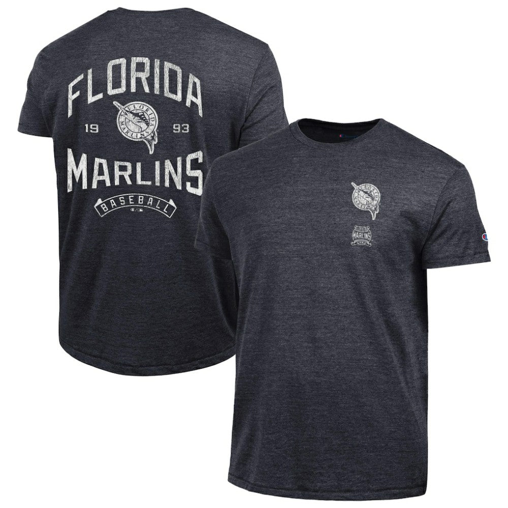 Miami Marlins Champion Vintage 3-Hit Tri-Blend T-Shirt Online