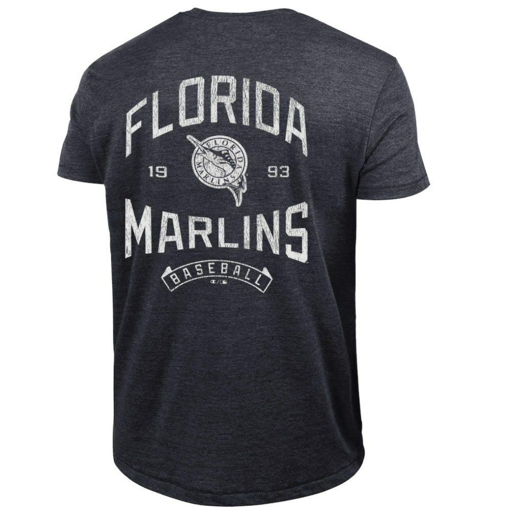 Miami Marlins Champion Vintage 3-Hit Tri-Blend T-Shirt Online