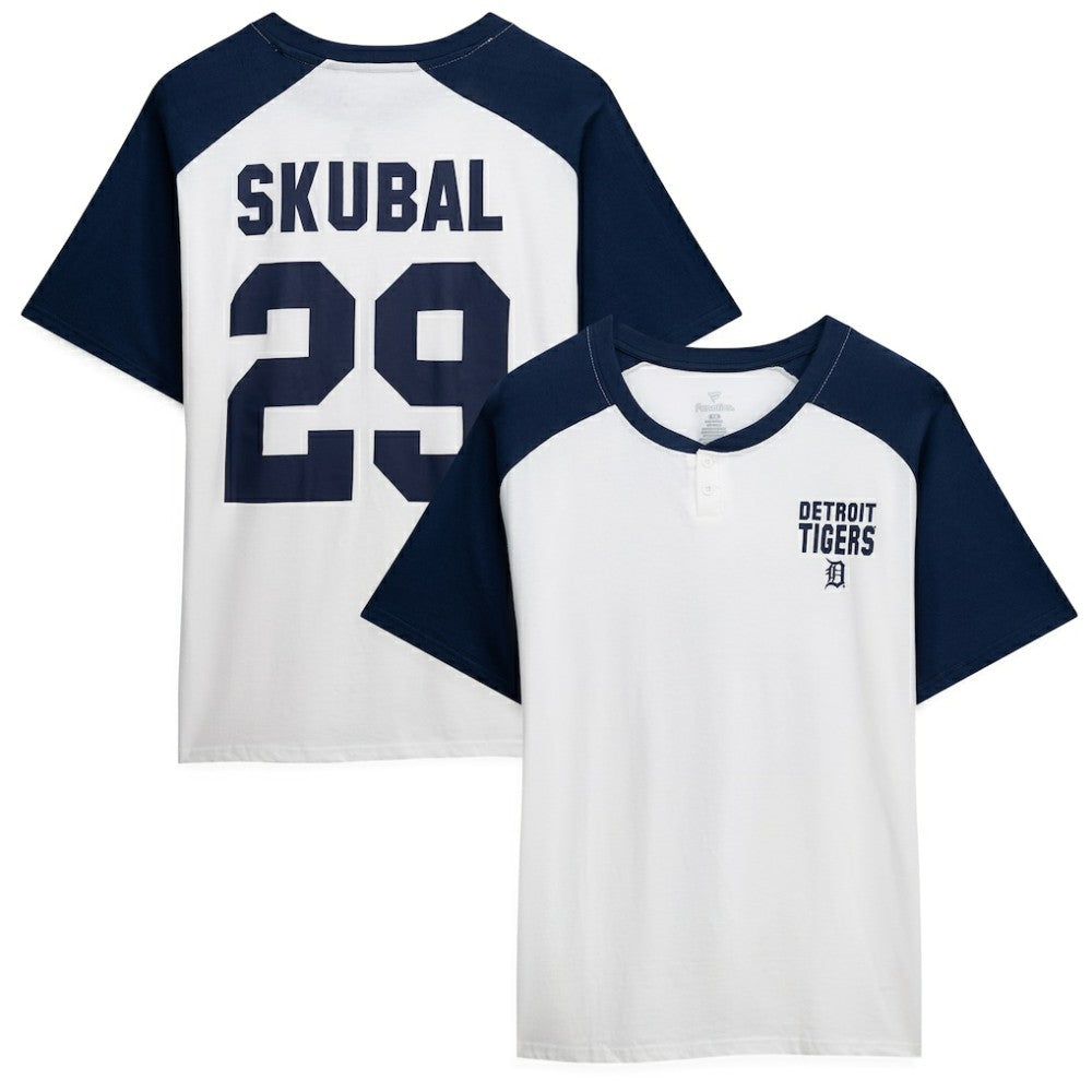 Tarik Skubal Detroit Tigers Profile Women's Plus Size Name & Number Raglan Henley T-Shirt Online