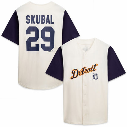 Detroit Tigers Profile Big & Tall Two-Color Fashion Jersey - Cream/Navy | MLB Jerseys