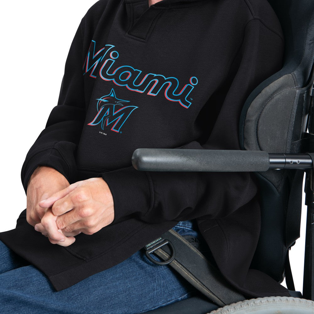 Miami Marlins G-III Sports by Carl Banks Adaptive Lockup Fleece Hoodie On Sale
