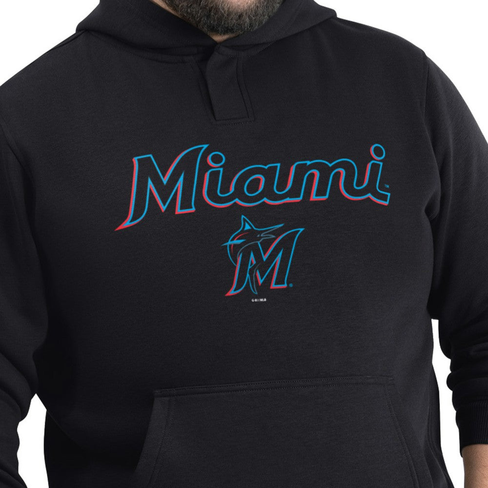Miami Marlins G-III Sports by Carl Banks Adaptive Lockup Fleece Hoodie On Sale