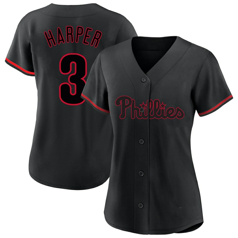 Bryce Harper Philadelphia Phillies Profile Women's Plus Size Player Name & Number Fashion Jersey Online