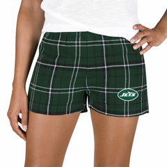 New York Jets Concepts Sport Women's Ultimate Flannel Shorts Green/Black - NFL