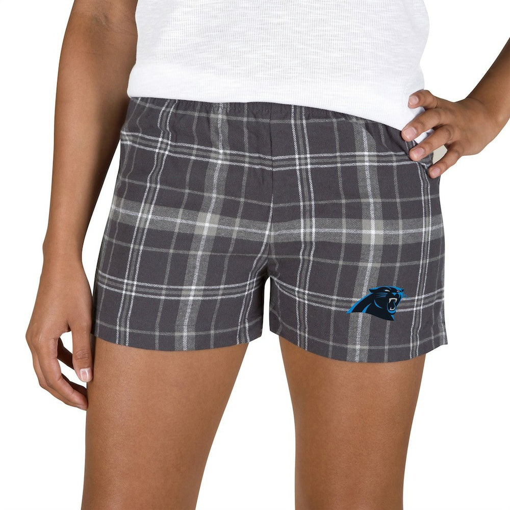 Carolina Panthers Concepts Sport Women's Ultimate Flannel Shorts Charcoal/Gray - NFL