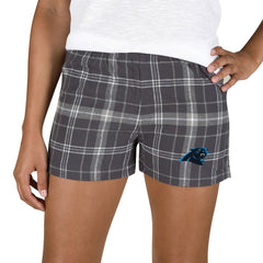 Carolina Panthers Concepts Sport Women's Ultimate Flannel Shorts Charcoal/Gray - NFL