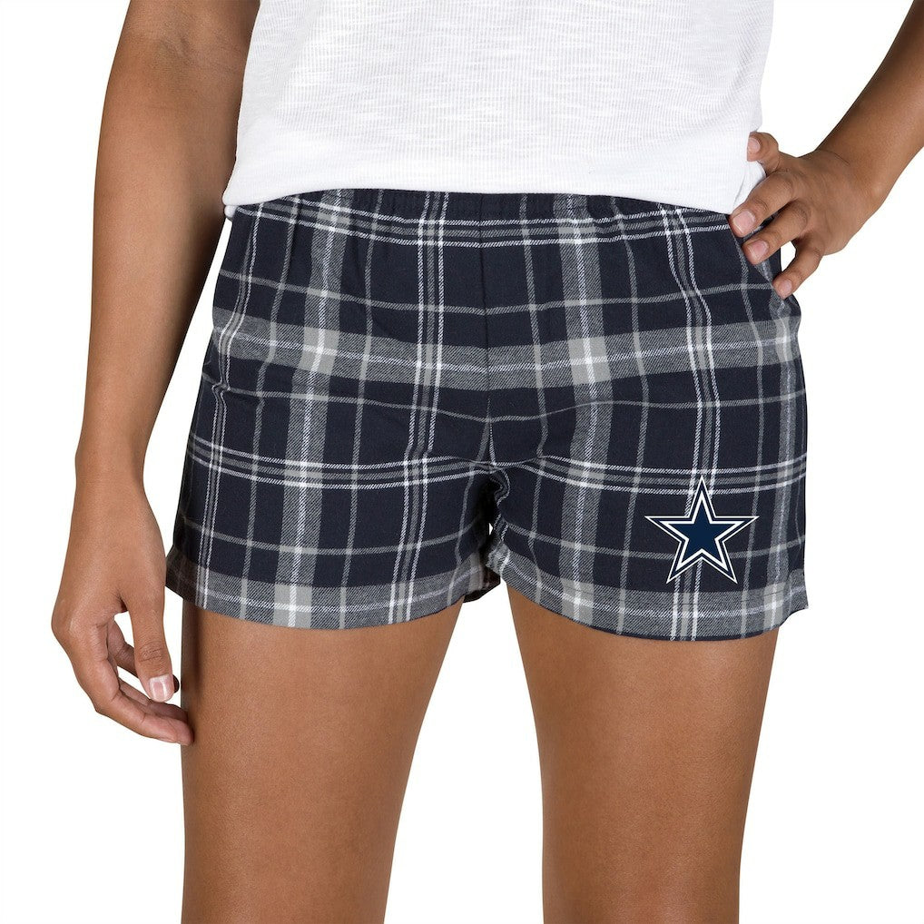 Dallas Cowboys Concepts Sport Women's Ultimate Flannel Shorts Navy/Gray - NFL