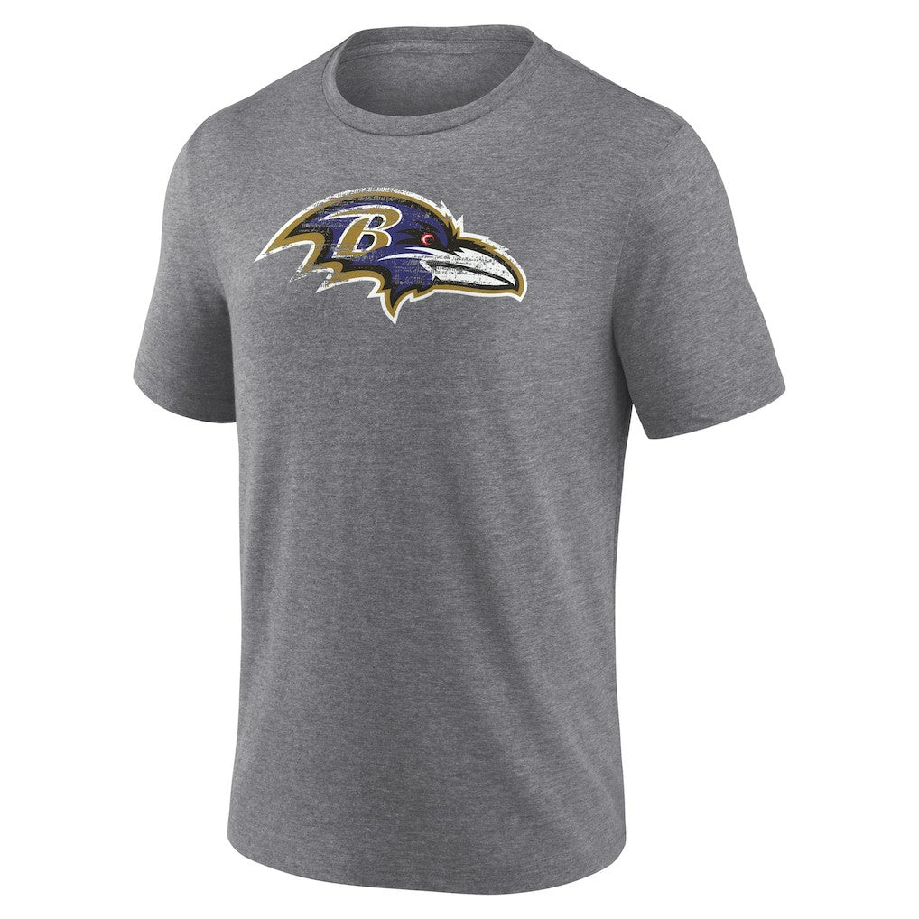 Baltimore Ravens Heritage Custom Name & Number Tri-Blend T-Shirt Gray - NFL