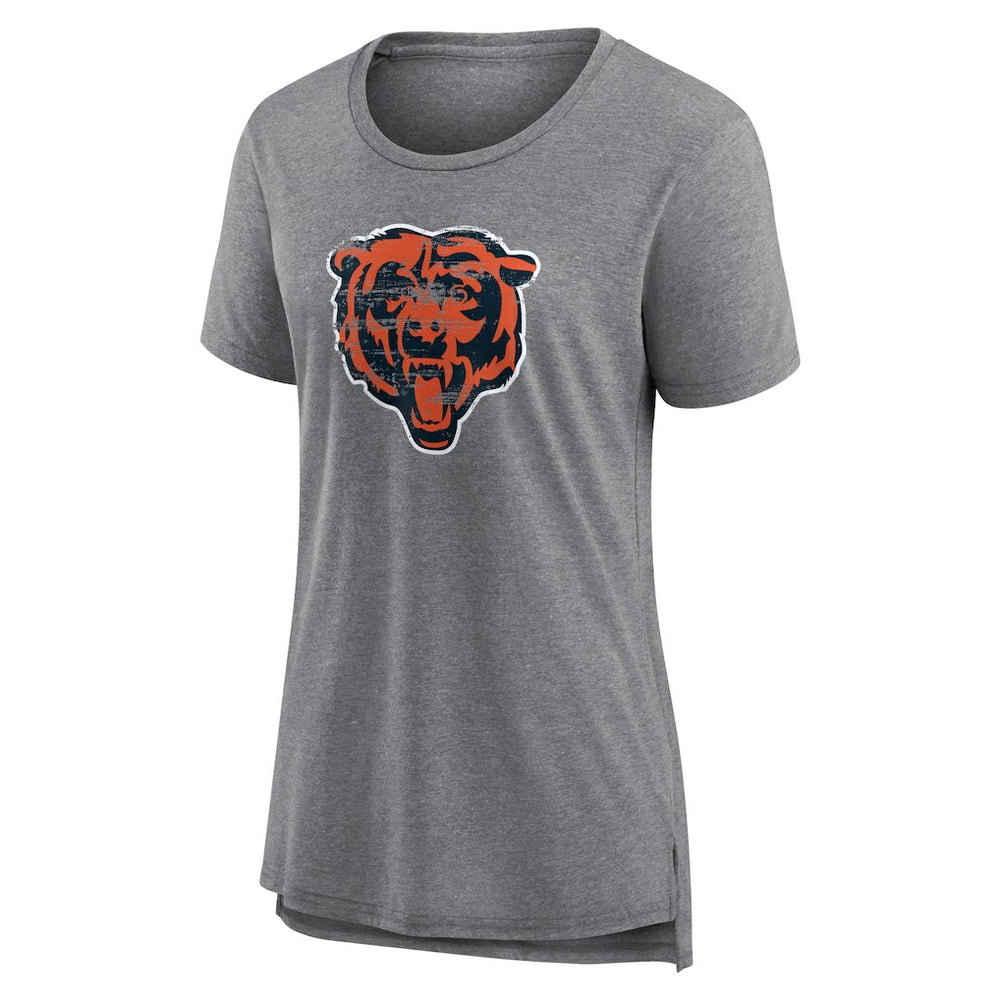 Chicago Bears Women's Heritage Custom Name & Number Tri-Blend T-Shirt Gray - NFL